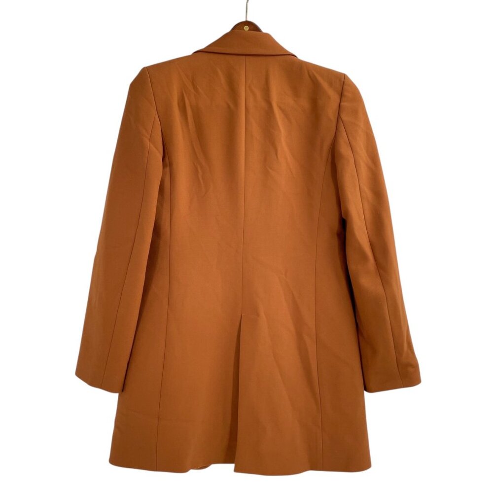 Zara Clay Brown Long Blazer Womens Size XS Classic Dark Academia Tailored - Picture 3 of 8